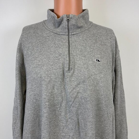 Vineyard Vines Classic Core Pullover Sweater Mens Size 2XL Grey Quarter Zip - Picture 1 of 4